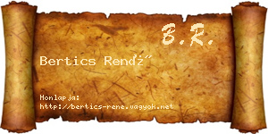 Bertics René névjegykártya